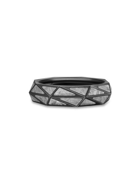 DAVID YURMAN Men's Faceted Band Ring in Black Titanium - Meteorite
