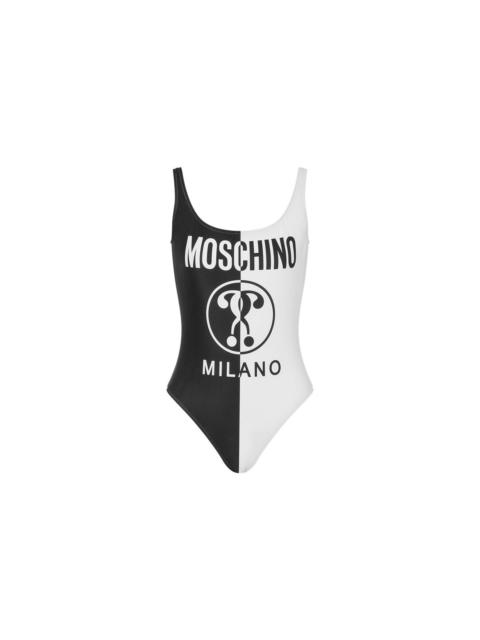 Moschino DOUBLE QUESTION MARK TWO-TONE SWIMSUIT
