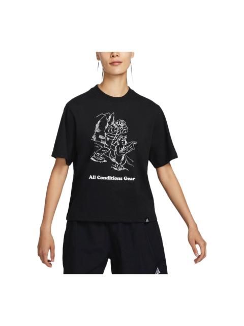 Nike (WMNS) Nike ACG Loose Graphic T-shirt Asia Sizing 'Black' FV7326-010