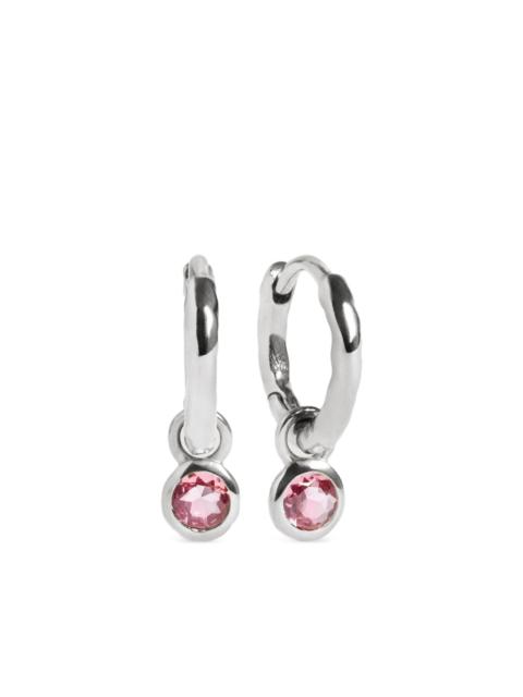 MONICA VINADER hammered-effect pink-gemstone earrings