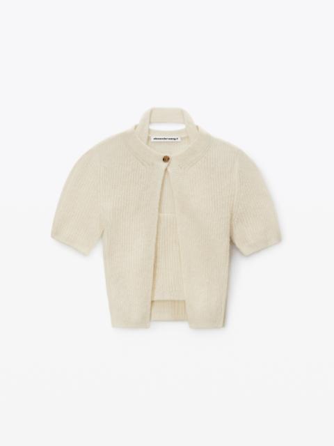 Alexander Wang LAYERED SHORT SLEEVE CARDIGAN