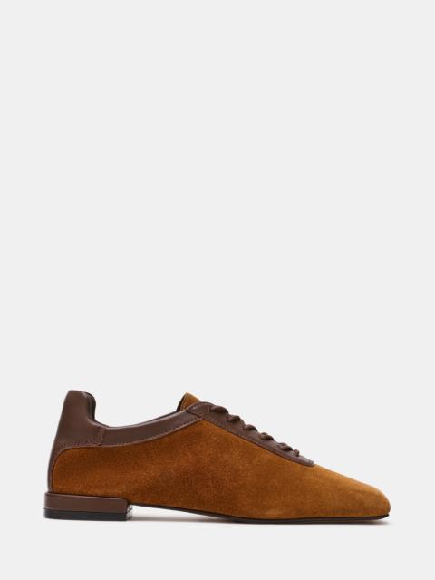 STEVE MADDEN DELPHY LACE-UP TAN SUEDE