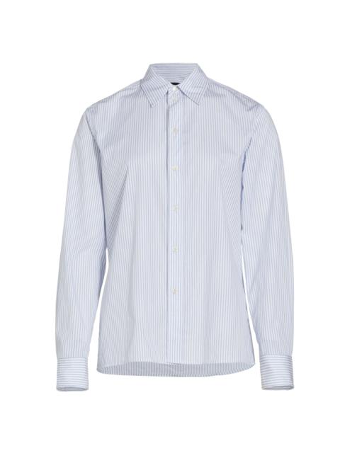 NILI LOTAN Women's Raphael Classic Striped Shirt - Light Blue Stripe