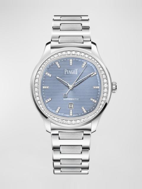 Piaget Polo 36mm Stainless Steel Blue Dial Diamond Watch