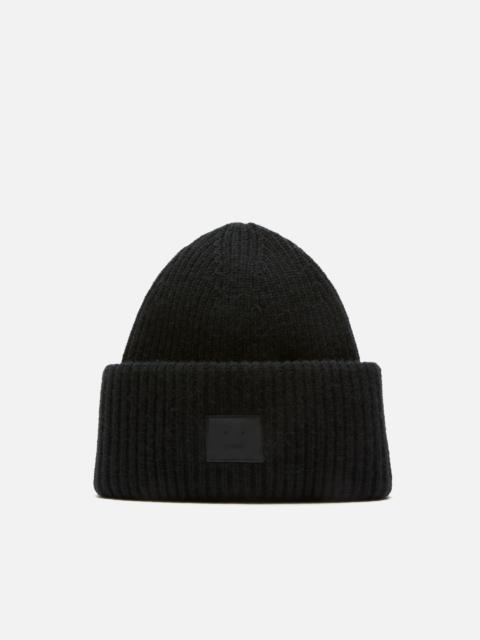 Acne Studios Large face logo beanie - Yak - Black