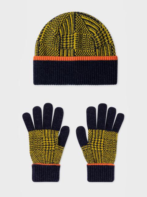 Paul Smith 'Prince of Wales Check' Hat & Gloves Gift Set