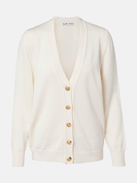 BLAZÉ MILANO Wool, silk, and cashmere cardigan