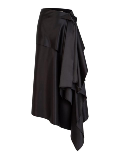 HEIRLOME Agatha Draped Silk Maxi Skirt black