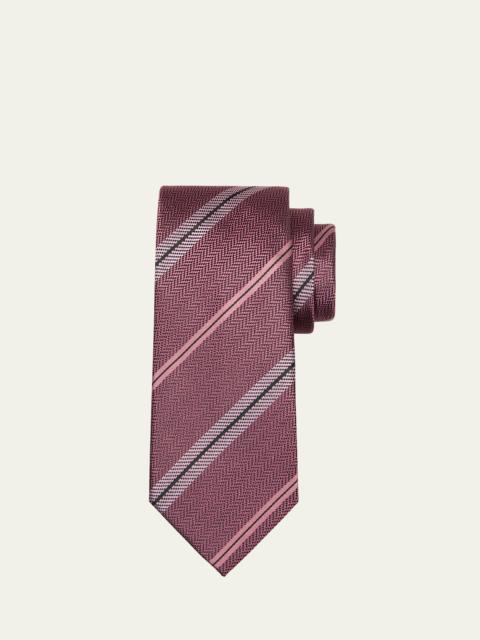 Men's Mulberry Silk Stripe Tie