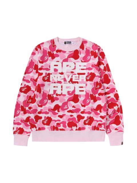 BAPE ABC Camo Asnka Crewneck 'Pink'