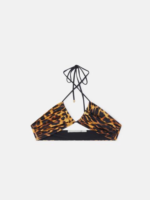 Stella McCartney Blurred Cheetah Print Triangle Bikini Top