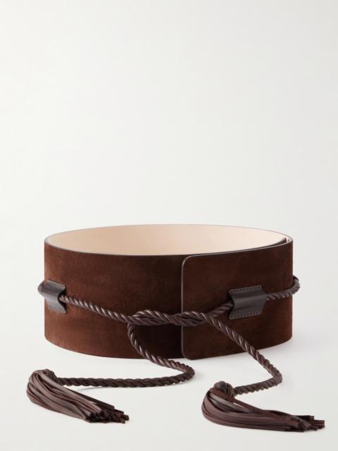 DÉHANCHE Sedona Tasseled Leather-trimmed Suede Belt