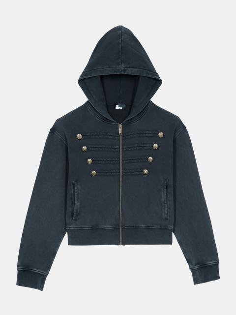 The Kooples BLACK OFFICER STYLE HOODIE