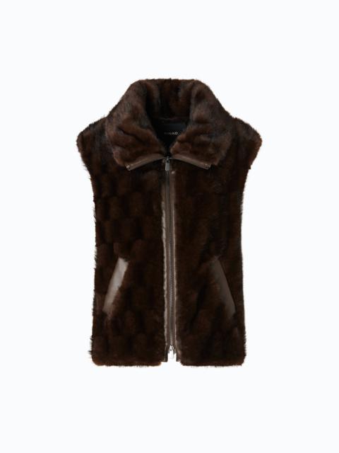 PINKO FAUX FUR VEST WITH ZIP