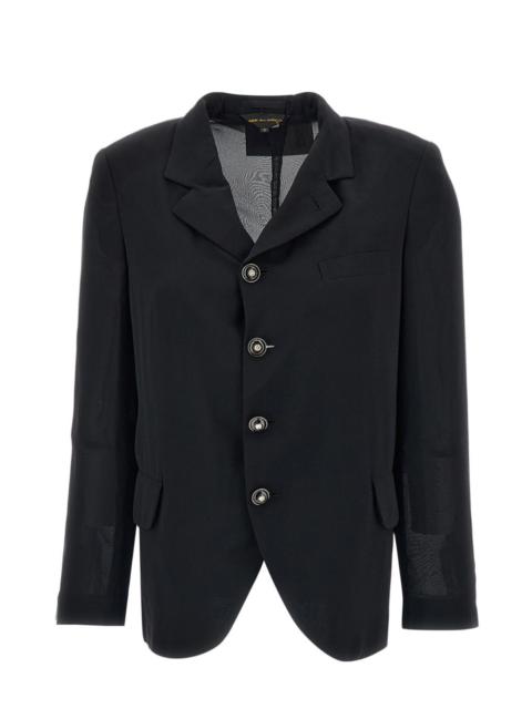 Comme Des Garçons sheer-panelled button-up jacket