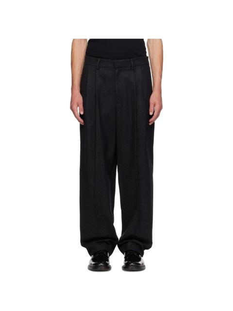 LE17SEPTEMBRE Gray Two-Tuck Wool Trousers