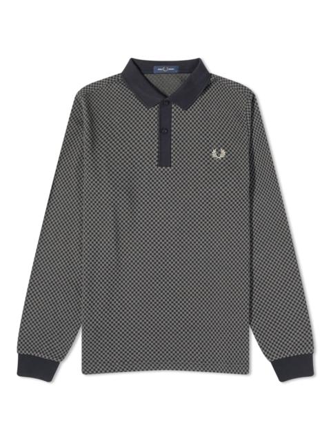 Fred Perry Micro Chequerboard Long Sleeve Polo