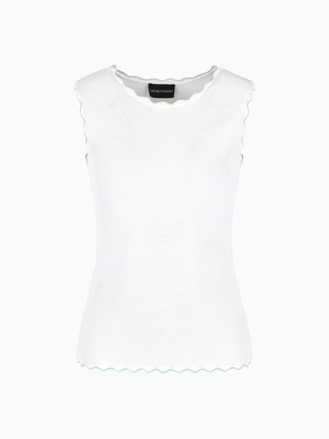 EMPORIO ARMANI Stretch moss stitch-knit top