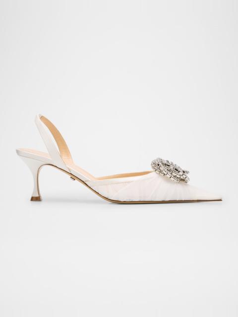 MACH & MACH Galaxy Mesh Crystal Slingback Pumps