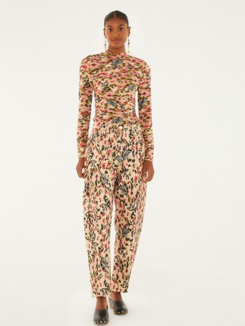 FARM RIO Pink Tiny Flowers Canvas Ballon Pants