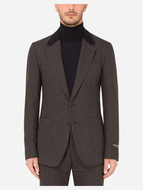 Wool-blend Portofino jacket with pencil stripe