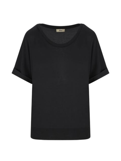 Herno pleated round-neck T-shirt
