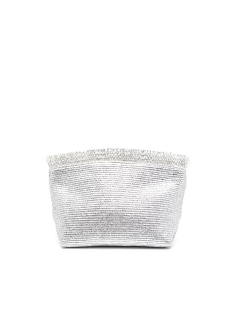 Cult Gaia Shanti fringed raffia clutch bag