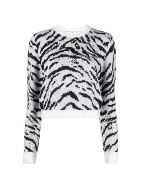 Alessandra Rich zebra intarsia knitted sweater