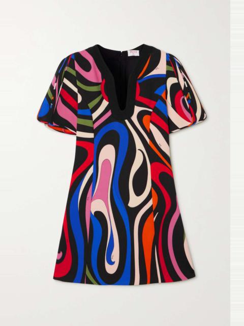 PUCCI Silk-trimmed printed crepe mini dress