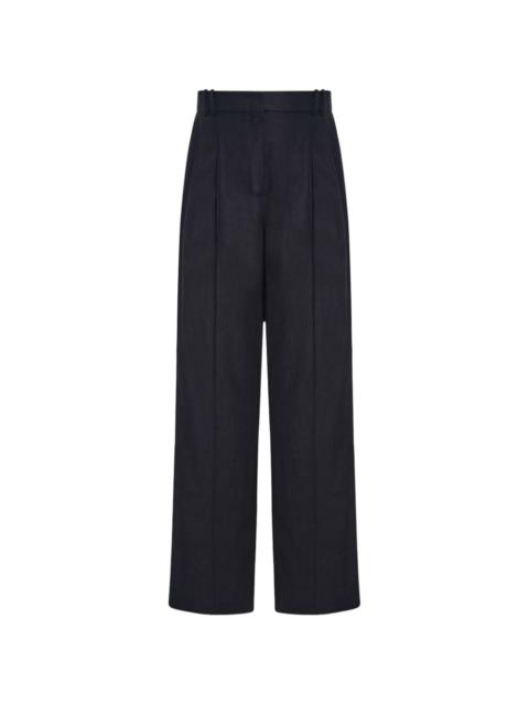 Another Tomorrow pleated wide-leg trousers