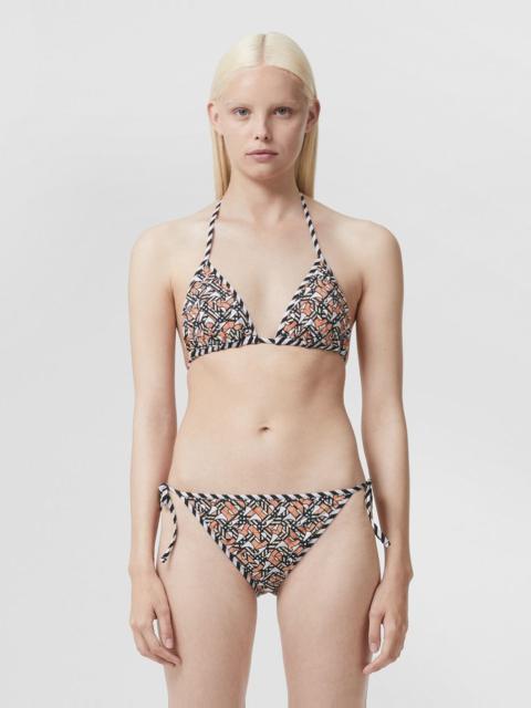 Burberry Monogram Print Stretch Nylon Triangle Bikini