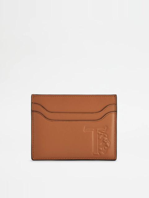 Tod's CREDIT CARD HOLDER IN LEATHER - BROWN