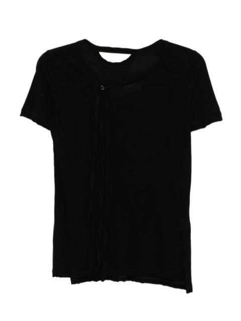 Yohji Yamamoto tie-detailing cotton T-shirt