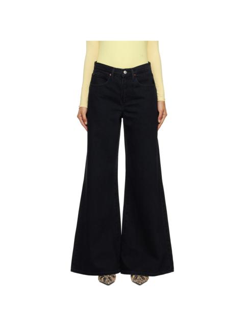 FRAME Black Easy Wide Flare Jeans