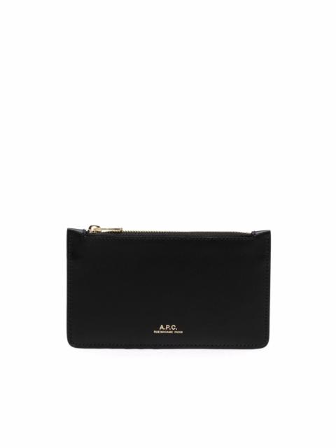 A.P.C. logo zipped wallet