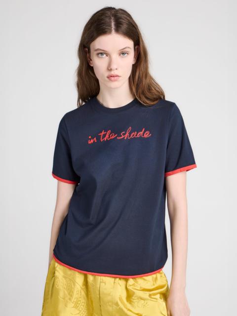 JW Anderson WOMENS 'IN THE SHADE' T-SHIRT IN NAVY & RED