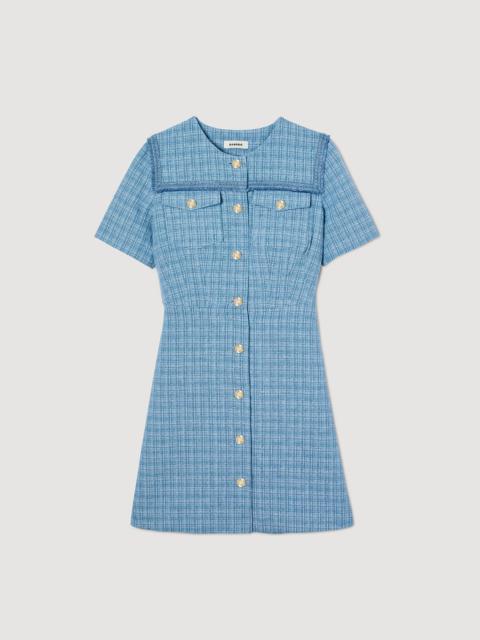 Sandro SHORT BUTTONED TWEED DRESS