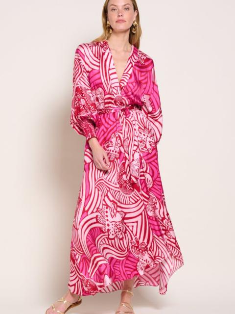 Poupette St Barth Long Dress Kristen - Pink Japonism