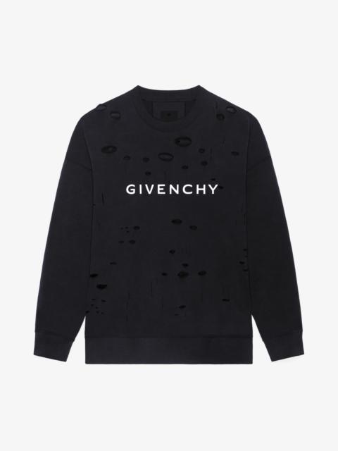 GIVENCHY ARCHETYPE SWEATSHIRT WITH DESTROYED EFFECT