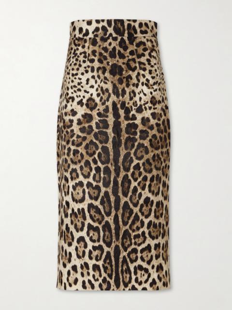 Dolce & Gabbana Leopard-print Cotton Midi Skirt