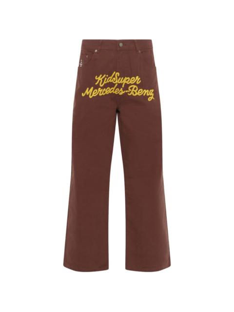 KidSuper x Mercedes Benz logo-embroidered wide-leg trousers