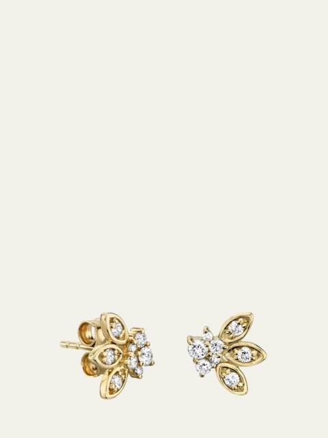 SYDNEY EVAN Single 14k Gold Diamond Petal Stud Earring