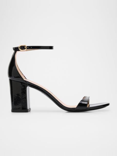 Stuart Weitzman Nudist II Leather Ankle-Strap Sandals