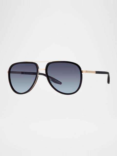 BARTON PERREIRA Men's Cani Acetate and Titanium Aviator Sunglasses