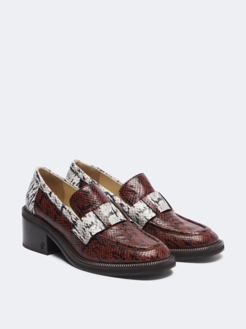 JIMMY CHOO Tylor snake-effect leather loafer pumps