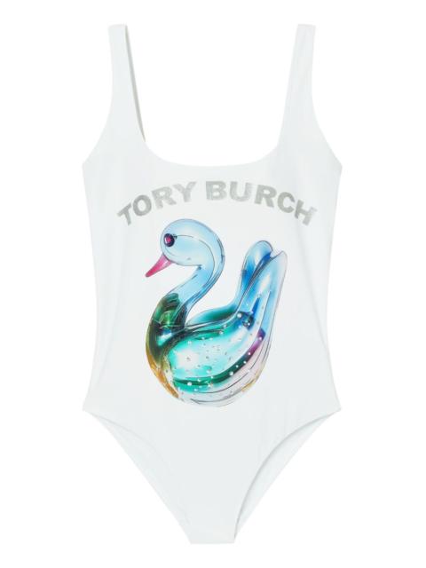 TORY BURCH Lucky Duck-print swimsuit
