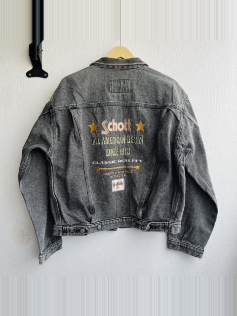 Other Designers RARE VINTAGE SCHOTT X DEF LEPPARD DENIM TRUCKER JACKET 1979