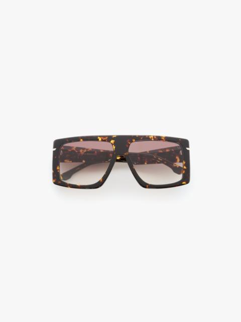 Victoria Beckham Oversized Flat Top Frame In Havana