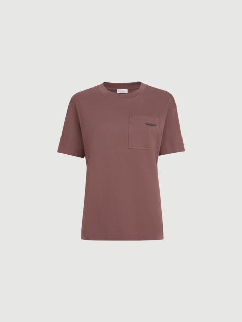 Brunello Cucinelli Cotton jersey T-shirt with shiny tab