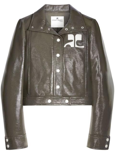 courrèges Reedition Vinyl appliqué-logo jacket